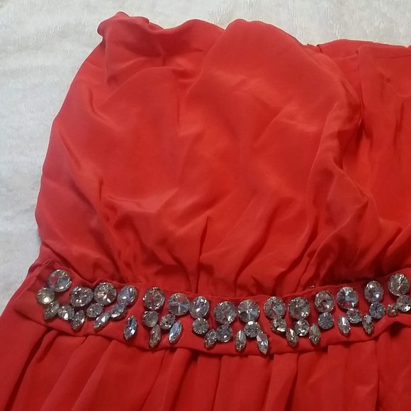 MALENE BIRGER Strapless Silk Gown, Crystal Belt - Picture 10 of 16